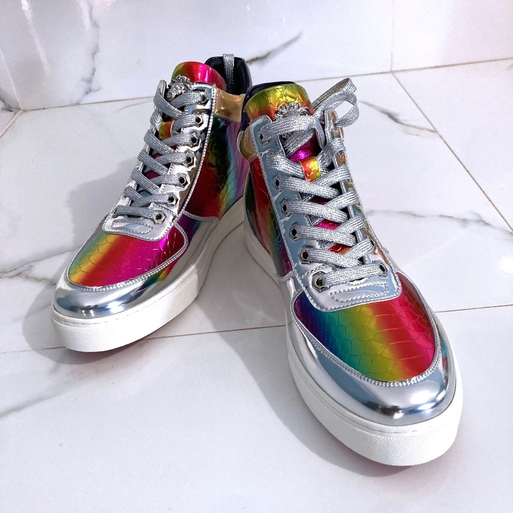 Encore by Fiesso FI-2384 Multi Color Lace up High top Sneaker Sz 11